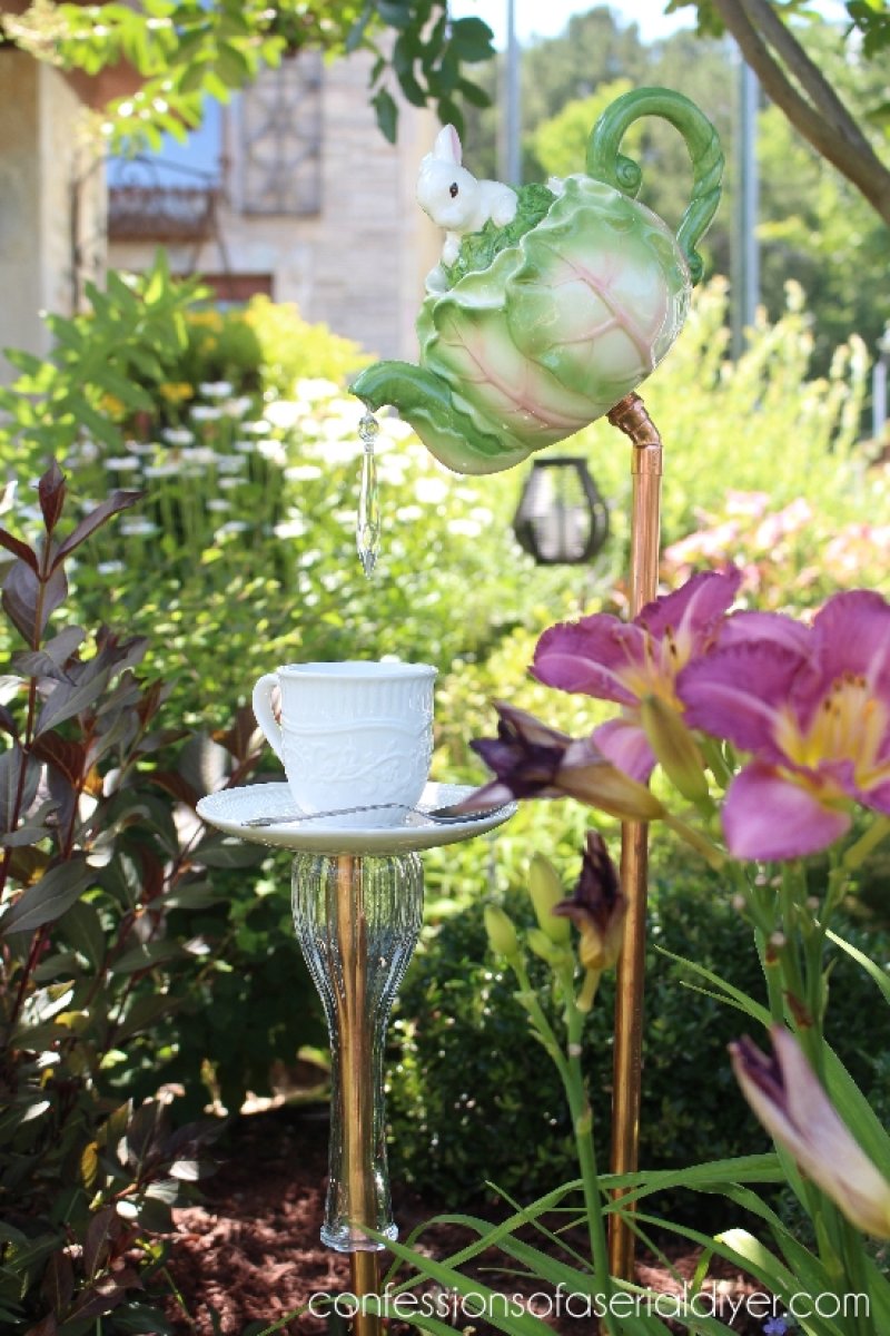 Whimsical teapot garden.