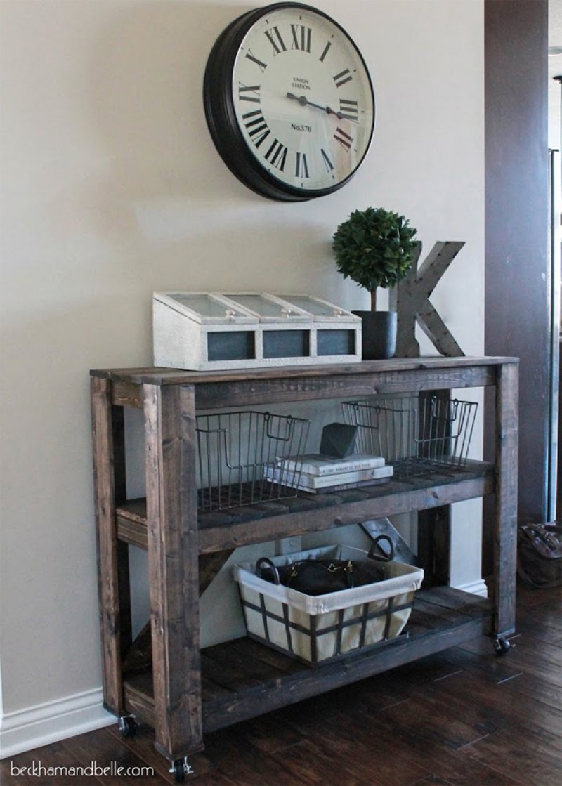 Wooden Entryway Console Table.