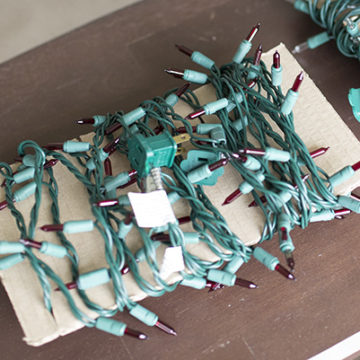 Wrap Christmas lights.