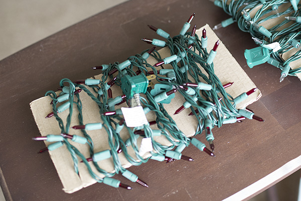 Wrap Christmas lights.