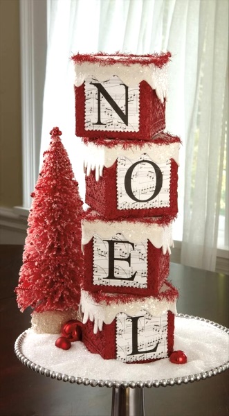 Awesome noel block with brush tree.