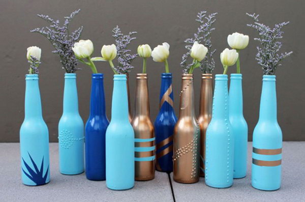 Beer Bottle Bud Vases.