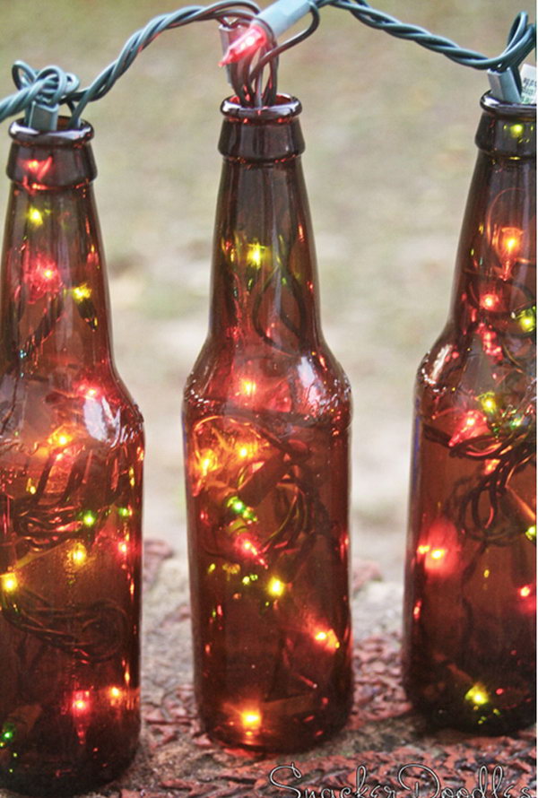 Beer Bottle Lights for Holiday Decor.