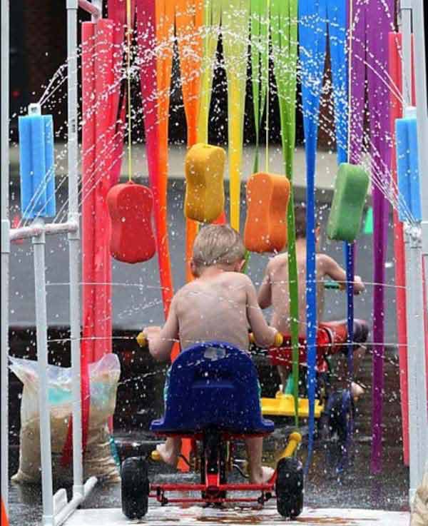 Birthday party tricycle wash.