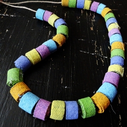 Colorful Recycled Denim Beads.