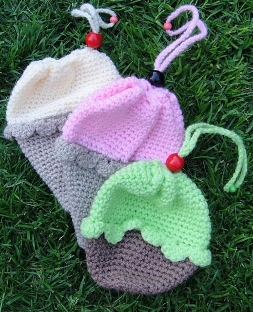Crochet Ice Cream Conecupcake Bag Pattern.
