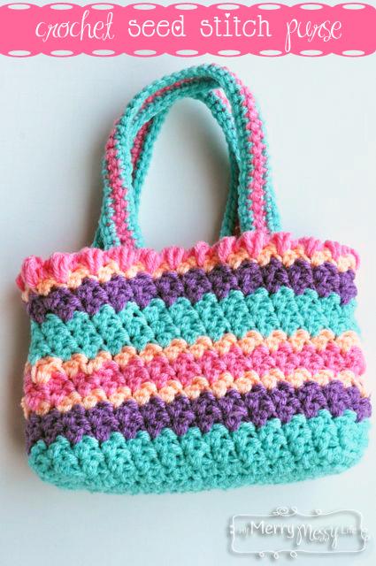 Crochet Seed Stitch Purse – Free Crochet Pattern.