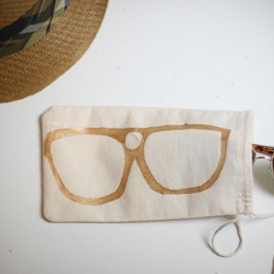 DIY sunglasses case at home.