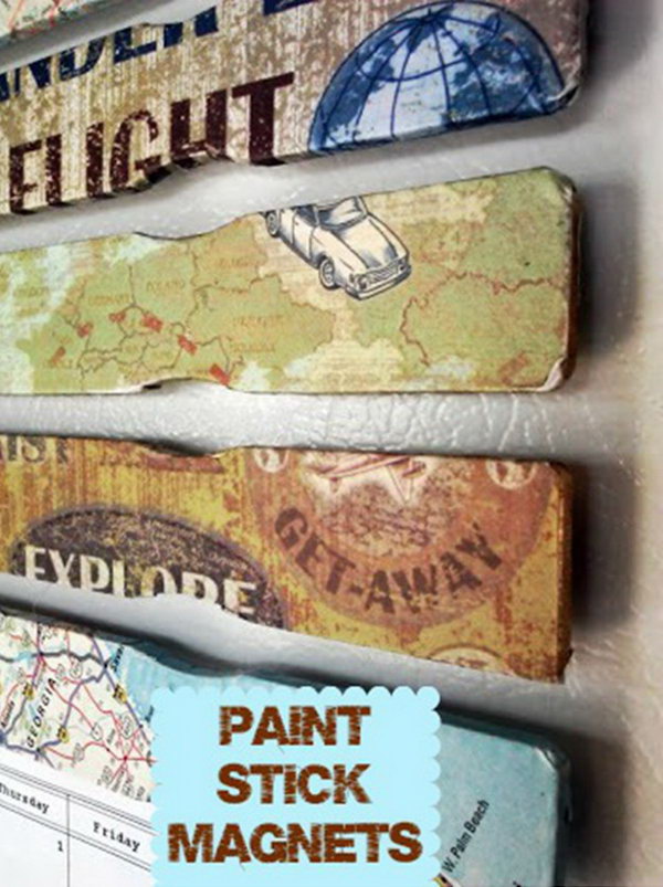 Decoupage Paint Stick Magnets.