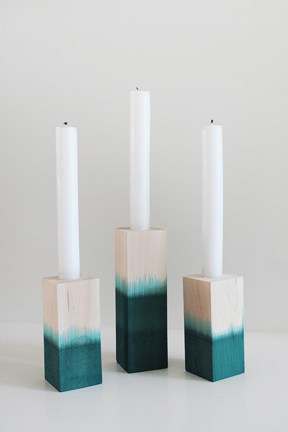 Dip Dyed Candle Holders.