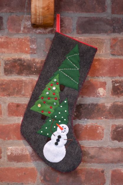 Felt Snowman Stocking.