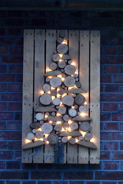 Great idea to make Christmas tree and decorated with lights.