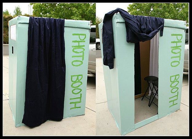 Homemade Cardboard Photo Booth.