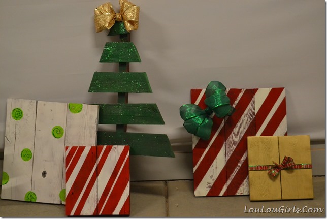 Make a darling set of Christmas trees and presents.