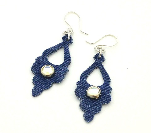 Make these quick and easy denim earrings.