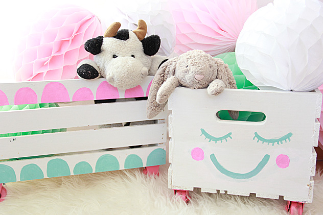 Moveable Toy Storage Crates.