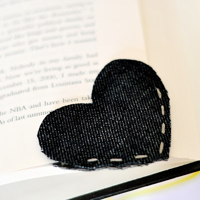 Old Denim Corner Heart Bookmark.