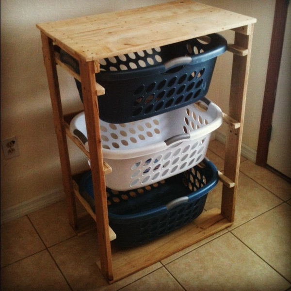 Pallet Laundry Basket Dresser.