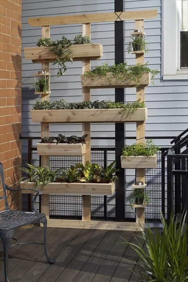 Planter Shelves Out Of Old Pallets.
