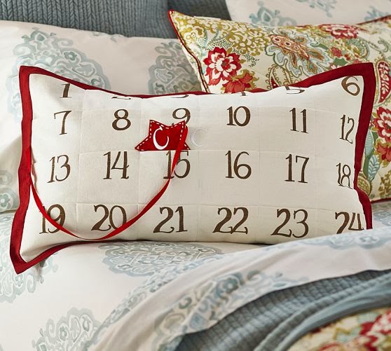 Pottery Barn Inspired Christmas Countdown Calender Pillow.