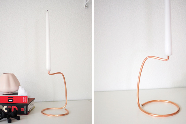 Skinny Copper Candle Holder.