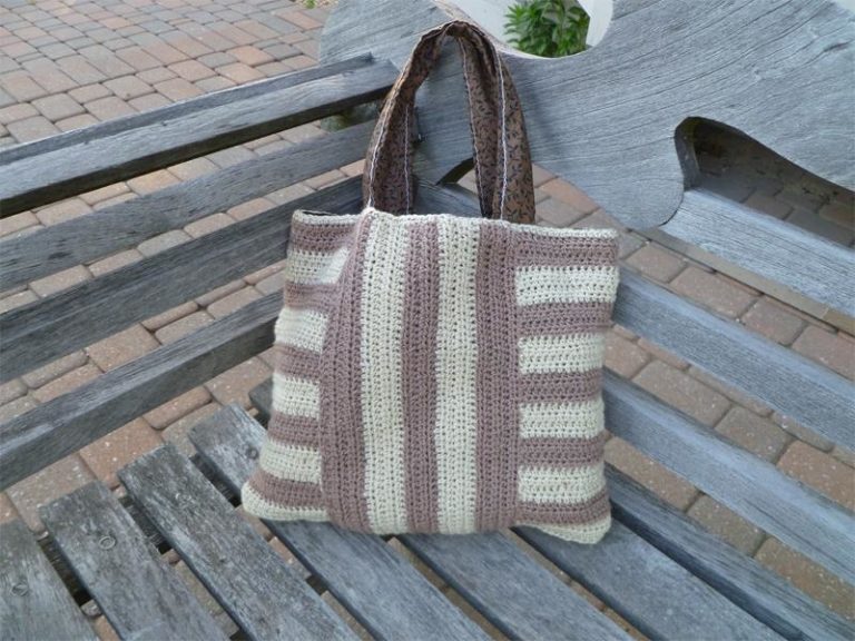 Striped Crochet Tote.