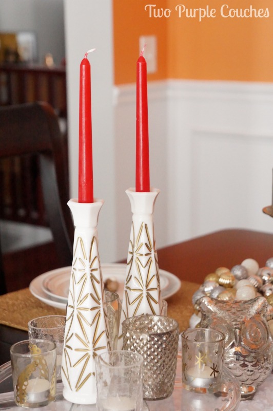 Turn Bud Vases into Candlestick Holders.