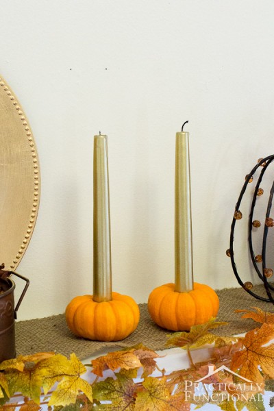 Turn a Mini Pumpkin into a Candle Holder.