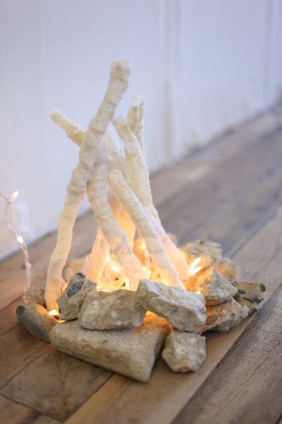 Unique indoor camp fire.