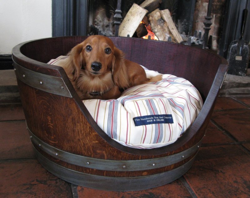 Wine Barrel Dog Bed.
