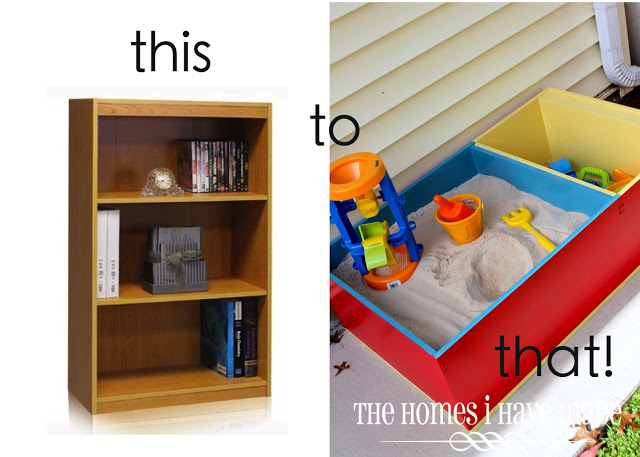 Bookcase Transformed Into a Sandbox.