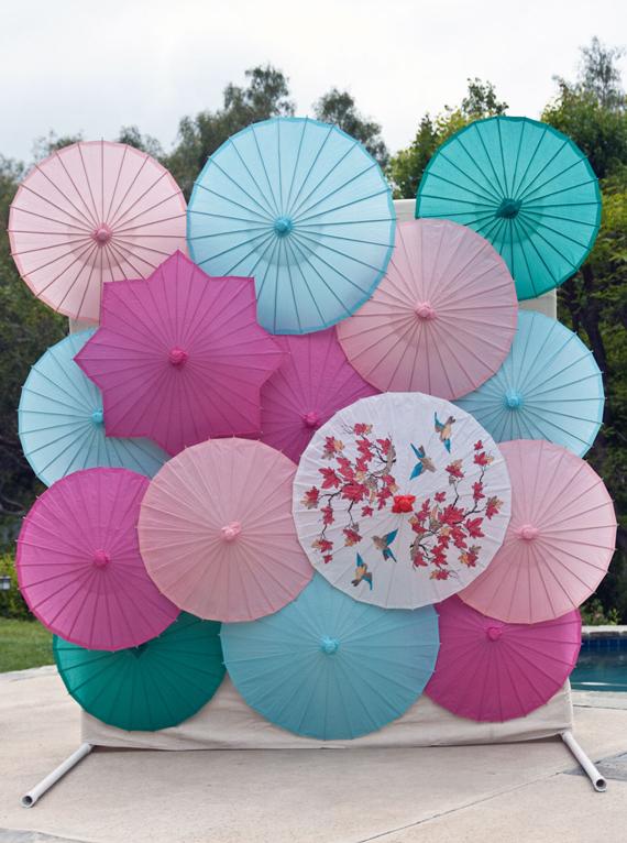 DIY Bright Umbrella Backdrop.