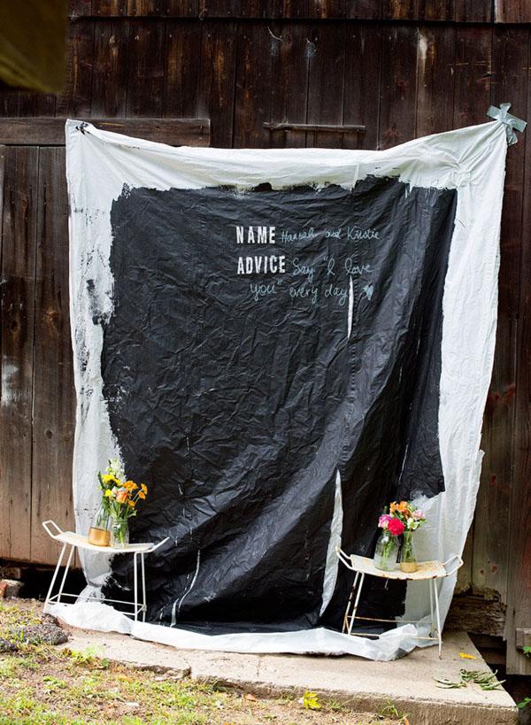 DIY Chalkboard Cloth Backdrop.