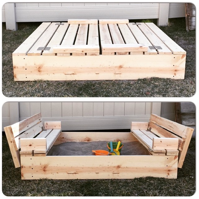 DIY Hidden Sandbox with Fold Out Seats.