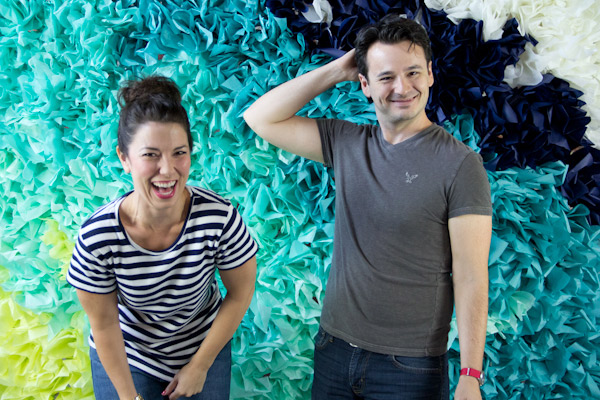 DIY Ombre Tissue Paper Photobooth Backdrop.