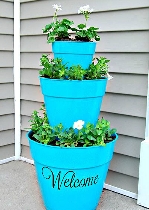 How To Make A Stacked Pot Planter.