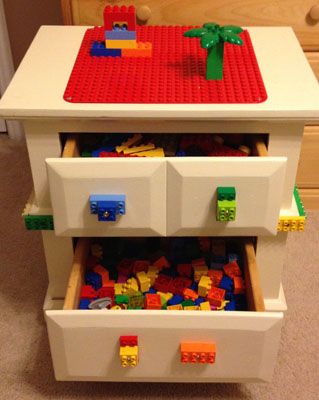 Lego Table Made From Old Side Table.