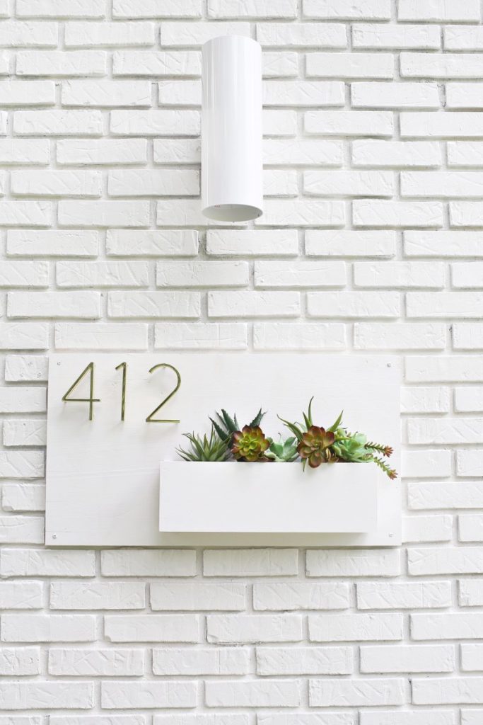 Modern House Number Planter.