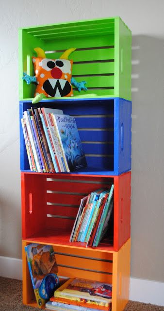 Painted Wood Crate Toy Storage.