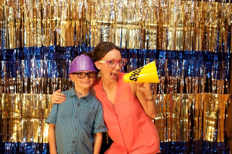 Photo Booth Backdrop with Metallic Fringe.