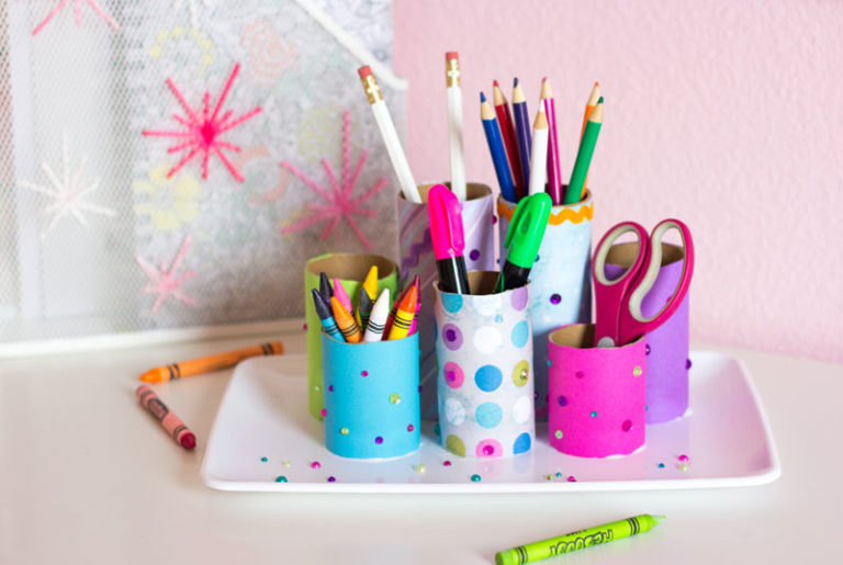 Toilet Paper Roll Desk Organizer.