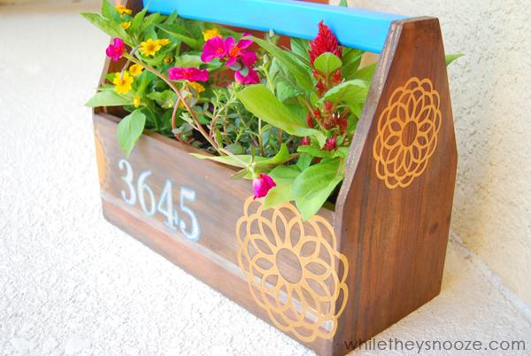 Transform an old wooden toolbox into a beautiful rustic planter.