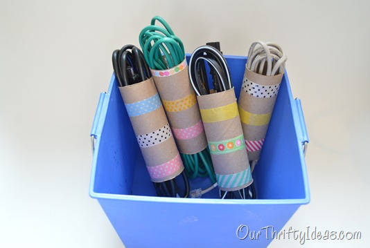 Washi Tape and Toilet Paper Rolls Organizers.