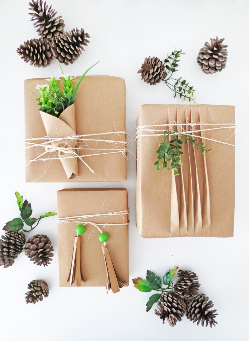 3 Ways to wrap gifts with brown paper