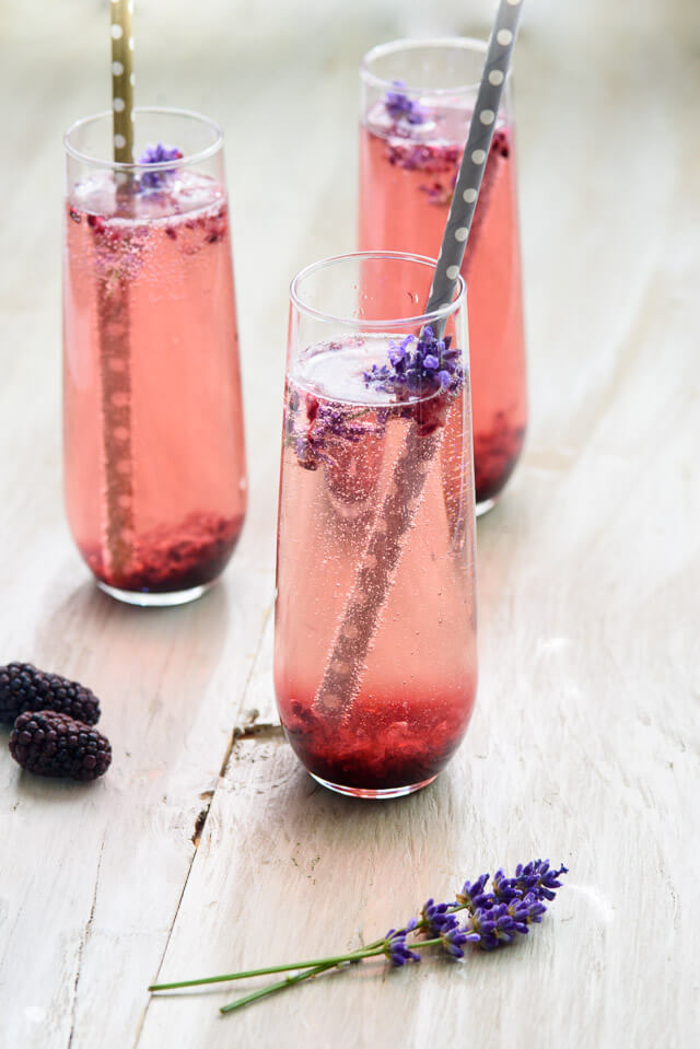 Blackberry Lavendar Champange Cocktail.