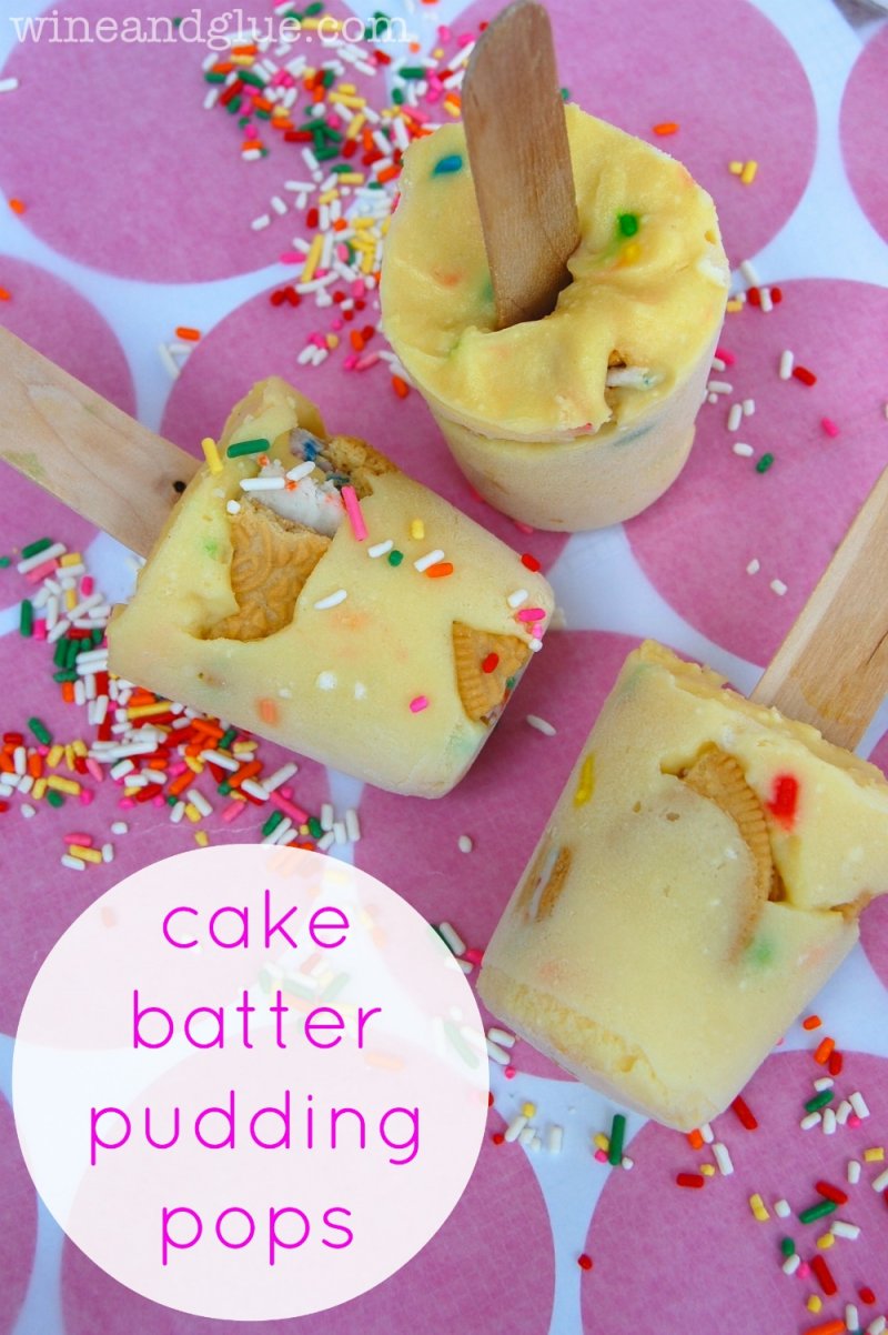 Cake Batter Pudding Pops by Wine and Glue