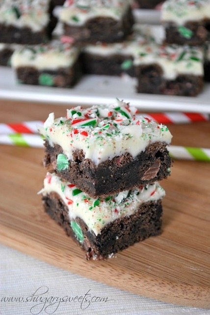 Candy Cane Oreo Cookies Bars by Shugary Sweets