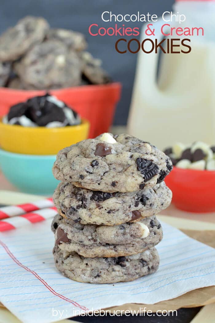 Chocolate Chip Cookies And Cream Cookies.