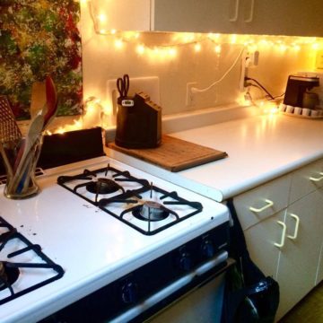 Christmas Light in Kitchen.