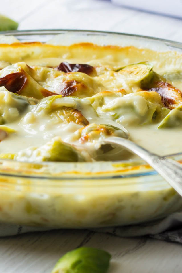 Christmas Sprouts Cheese Sauce.